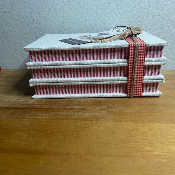 NWT Rae Dunn Christmas Decor Fabric Stack of Books Farmhouse Rustic TableTop - Picture 7 of 9